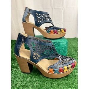 Vintage Mexican Platform Huarache-Style Sandals SZ 9 Women's Boho Hippie